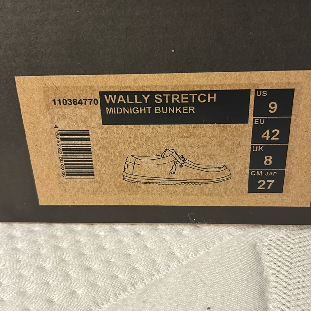 Hey Dude Wally Stretch Midnight Bunker, Men’s size 9